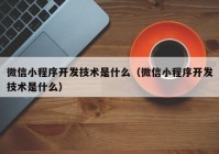 微信小(xiǎo)程序开发技术是什么（微信小(xiǎo)程序开发技术是什么）